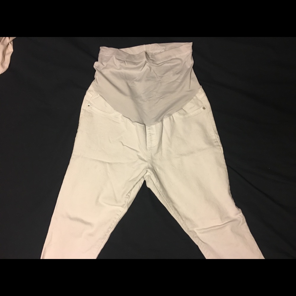 Liz Lange White Maternity Jeans